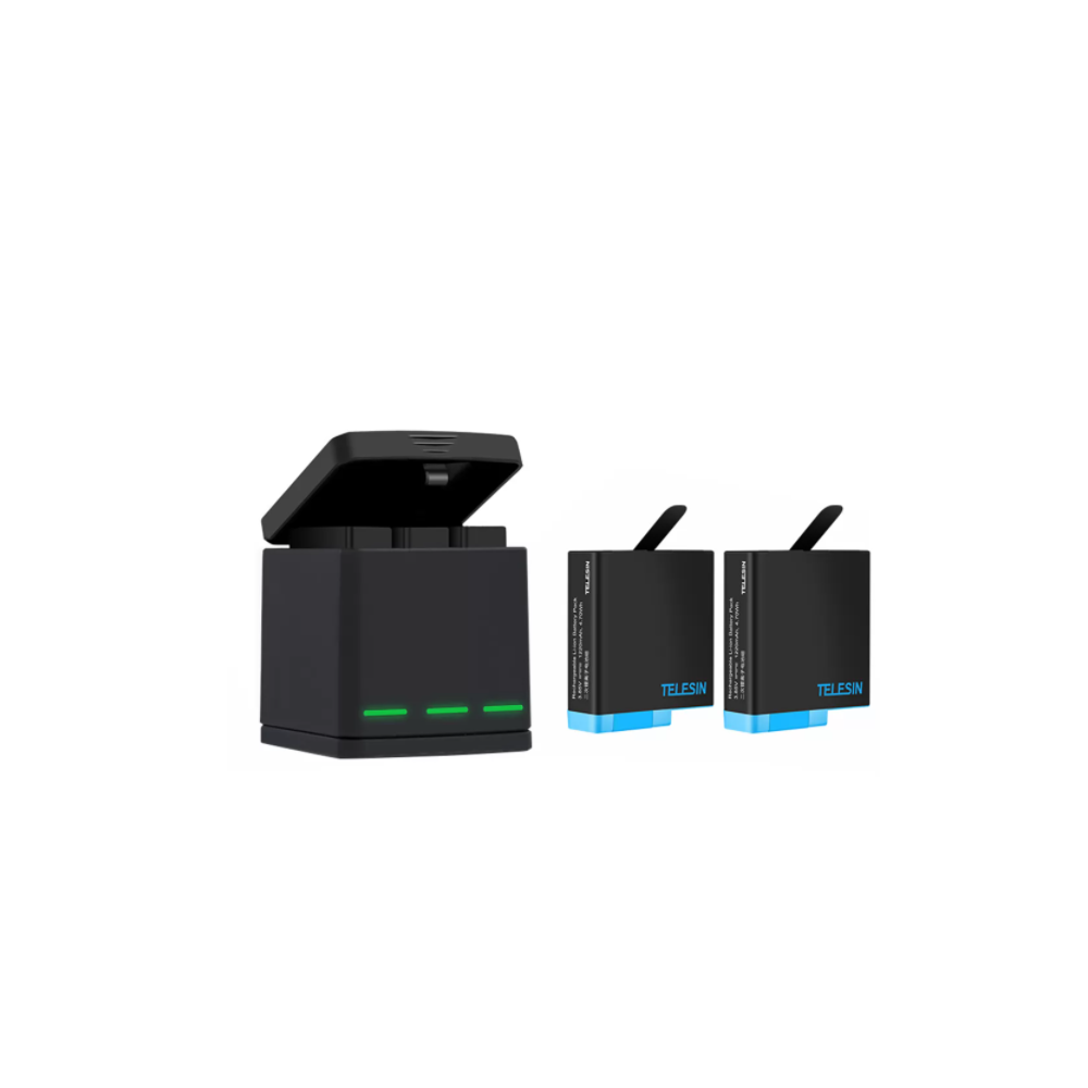 Telesin Box kolme kanaliga laadija GoPro Hero 5/6/7/8 + 2 aku jaoks (GP-BNC-801)