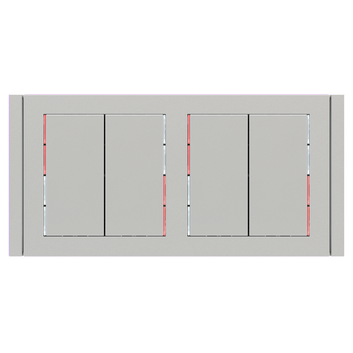 kit 2 rockers 71 serie vertical rectangular (30X60) Silver Plastic