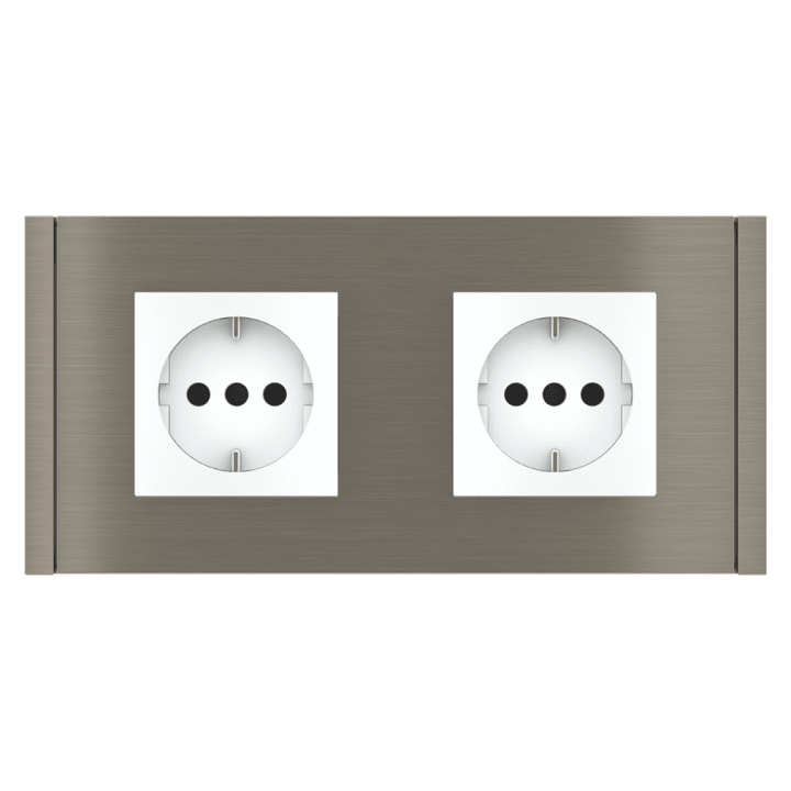 Rectangular Plate 71 (Form/Flank/NF) (80x151) 2 windows (45x45)+(45x45) Metal Nickel