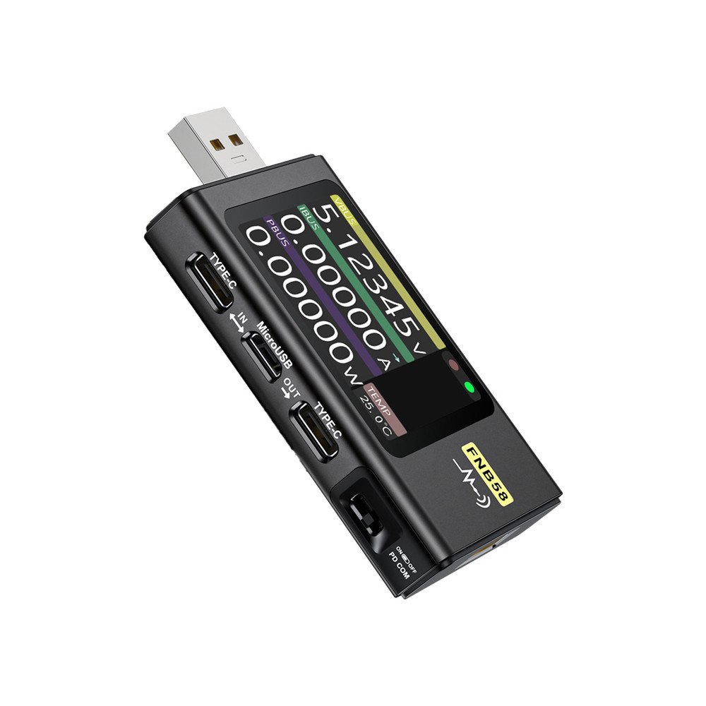 FNIRSI FNB58 USB Port Tester, Black