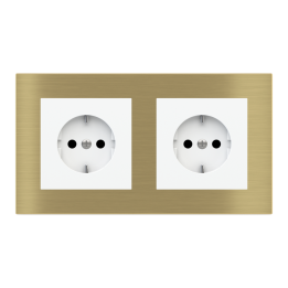 Rectangular Plate Deep (FF/71/20Venti) (87x158) 2 windows (45x45)+(45x45) Metal Brass