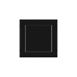 kit 1 rocker 71 serie Square (30X30) with symbols Black Plastic