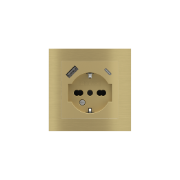 Square Plate 71 (Form/Flank/NF) (80x80) 1 window (55x55) Metal Brass
