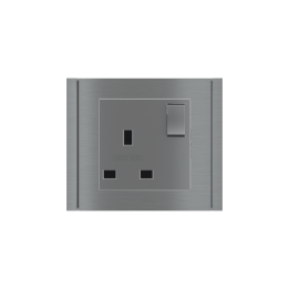 Square Painted Cover UK socket (55x55) Metal Titanium