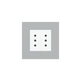 Square Plate 71 (Form/Flank/NF) (80x80) 1 window (45x45) Fenix NTM Grey Ephesus