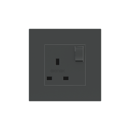 Square Painted Cover UK socket (55x55) Fenix NTM Grey Bromine