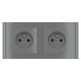 Rectangular Plate 71 (Form/Flank/NF) (80x151) 2 windows (55x55)+(55x55) Metal Titanium