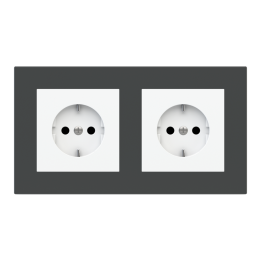 Rectangular Plate Deep (FF/71/20Venti) (87x158) 2 windows (45x45)+(45x45) Fenix NTM Grey Bromine