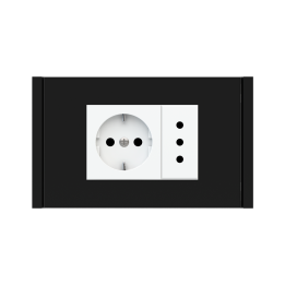 Rectangular Plate 71 (Form/Flank/NF) (80x121) 1 window (45x68) Black Plastic