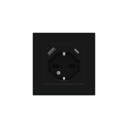 Square Plate Deep (FF/71/20Venti) (87x87) 1 window (55x55) Plastic Intense Black