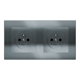 Rectangular Plate Deep (FF/71/20Venti) (87x158) 2 windows (55x55)+(55x55) Metal HT Black
