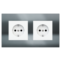 Rectangular Plate Surface (71/20Venti) (98x168) 2 windows (45x45)+(45x45) Metal HT Black