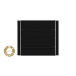 kit 4 rockers FF (Form/Flank/NF) horizontal rectangular (80X20) Black Plastic