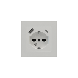 Square Plate 71 (Form/Flank/NF) (80x80) 1 window (55x55) Silver Plastic