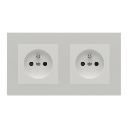 Rectangular Plate Deep (FF/71/20Venti) (87x158) 2 windows (55x55)+(55x55) Plastic Silver