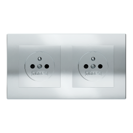 Rectangular Plate Deep (FF/71/20Venti) (87x158) 2 windows (55x55)+(55x55) Metal HT Chrome