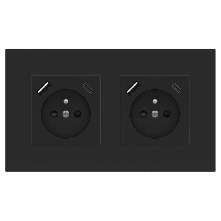 Rectangular Plate Surface (71/20Venti) (98x168) 2 windows (55x55)+(55x55) Fenix NTM Black Ingo
