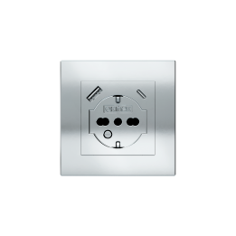 Square Plate Deep (FF/71/20Venti) (87x87) 1 window (55x55) Metal HT Chrome
