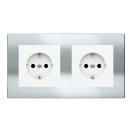 Rectangular Plate Deep (FF/71/20Venti) (87x158) 2 windows (45x45)+(45x45) Metal HT Chrome