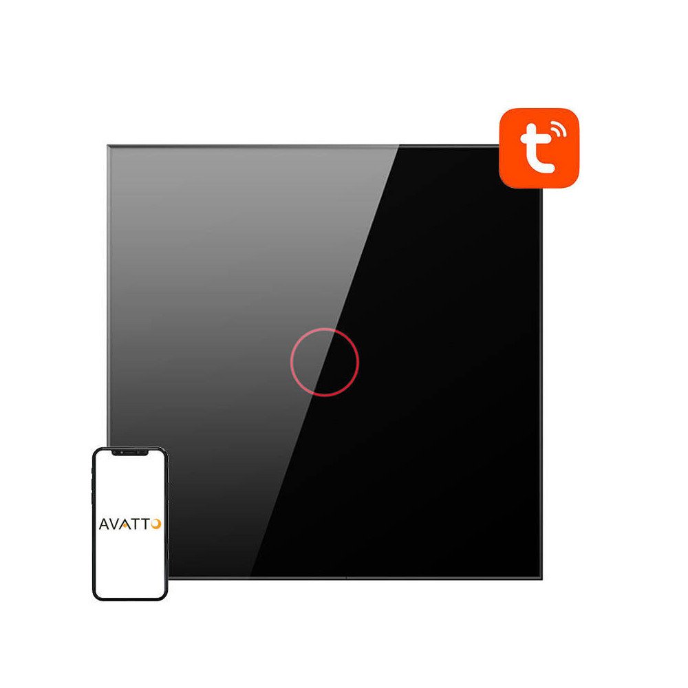 Nutikas valgusluliti WiFi Avatto TS02-EU-B1 1-suunaline TUYA (must)