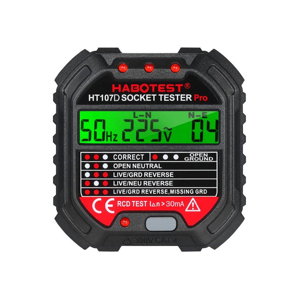Pistorasiatesteri digitaalisella naytolla Habotest HT107D