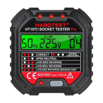 Pistorasiatesteri digitaalisella naytolla Habotest HT107D