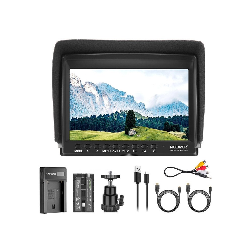 NEEWER F100 Field Monitor + USB Charger + Battery Kit