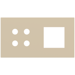 Ekinex plāksne Proxima 45x45 mm bēšs metāls EK-P2A-4P-LBL