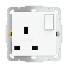 Power socket UK standard with Switch, 55x55 mm