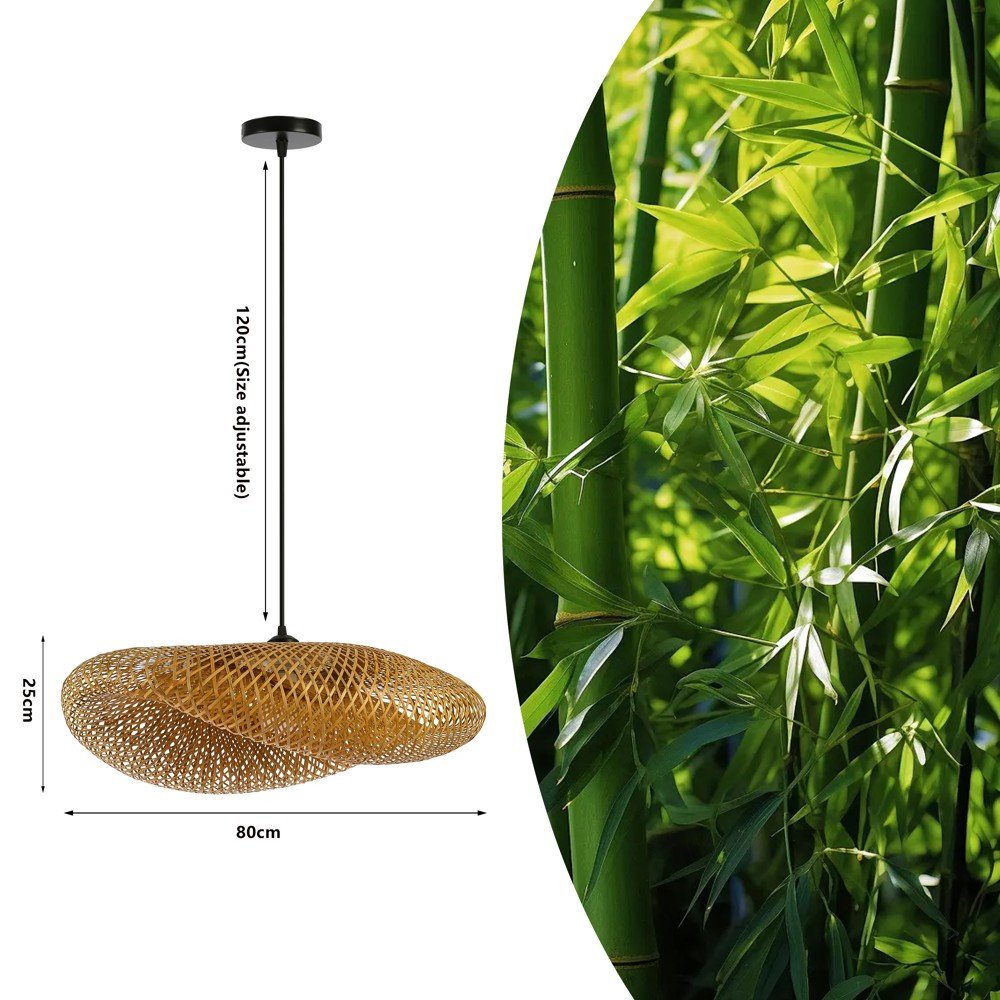 Immax BOHO HILO design riippuvalaisin, L80cm. E27, bambu