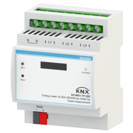 Three-phase secondary energy meter 3x20A direct insertion