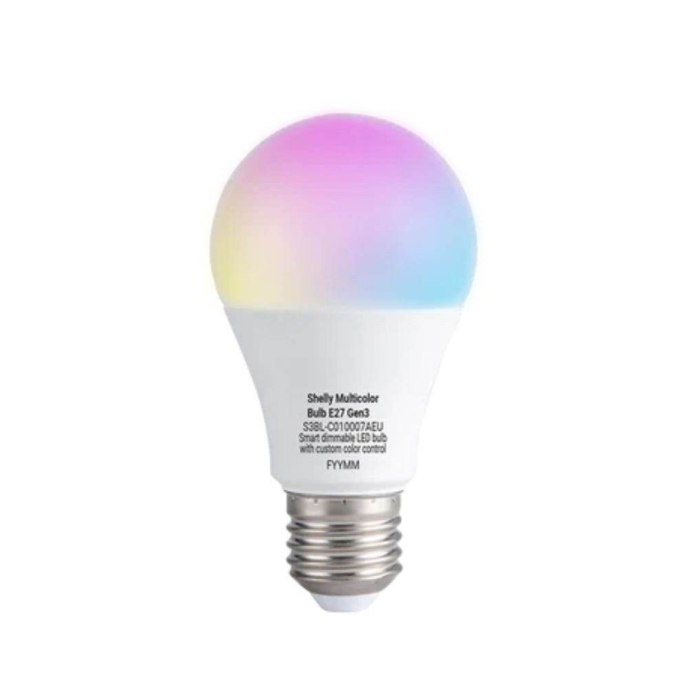 Shelly Multicolor Bulb E27 Gen3 Smart RGB light bulb, dimmable, Wi-Fi, Bluetooth