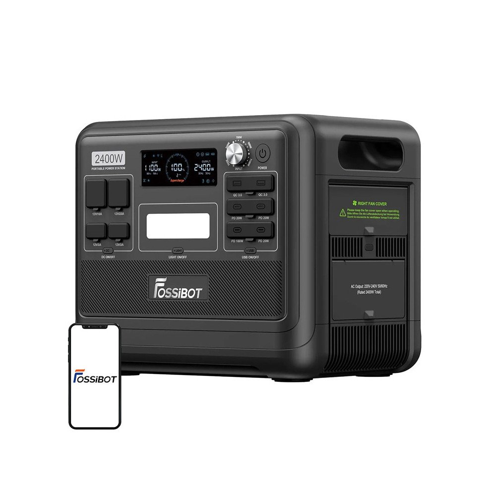 FOSSIBOT F2400 2400W latausasema (musta)