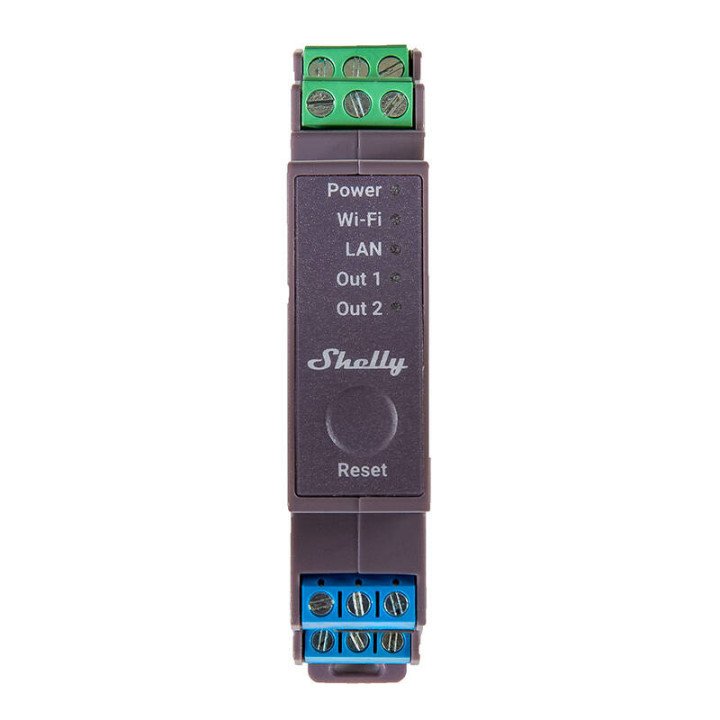 Shelly PRO 2 WiFi + 2-клавишный интеллектуальный релейный коммутатор Ethernet с поддержкой DIN-рейки - Sonoff, SmartWise, Shelly