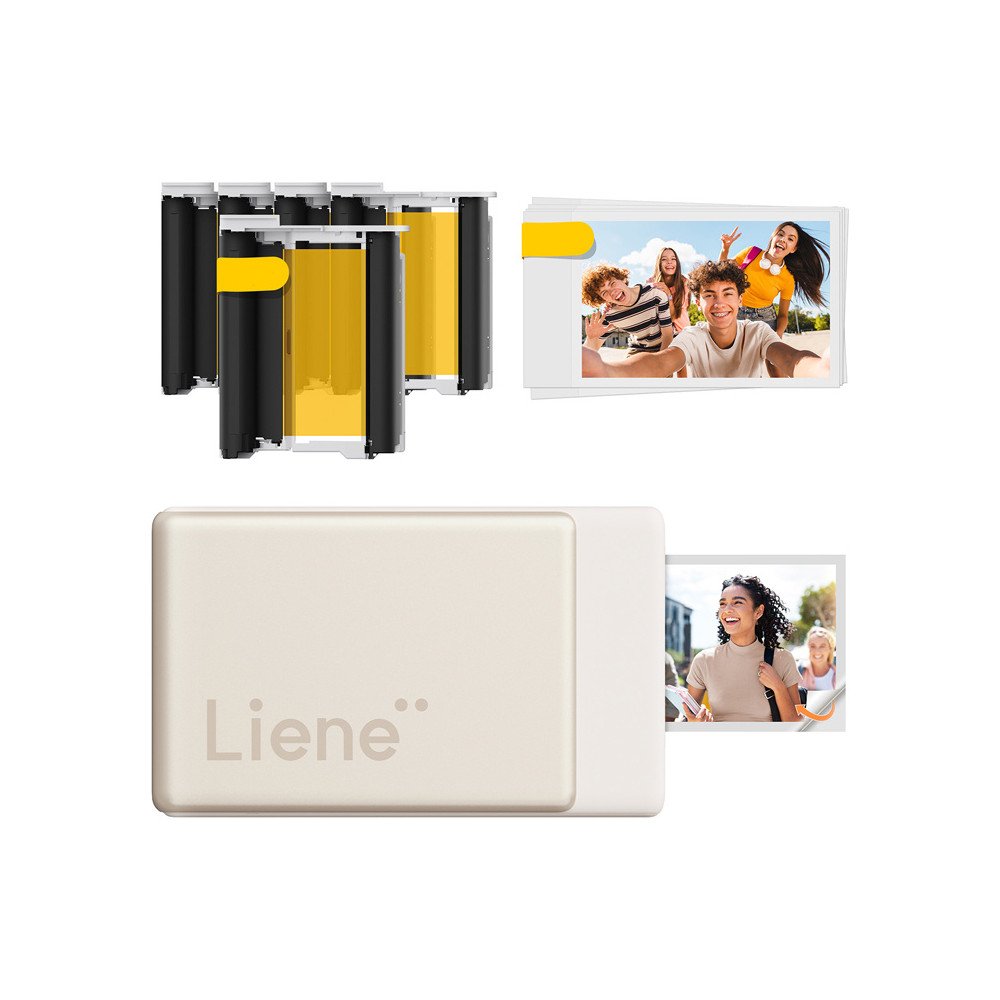 Liene Pearl N200 Pro 2x3" kannettava valokuvatulostinsarja (kulta)