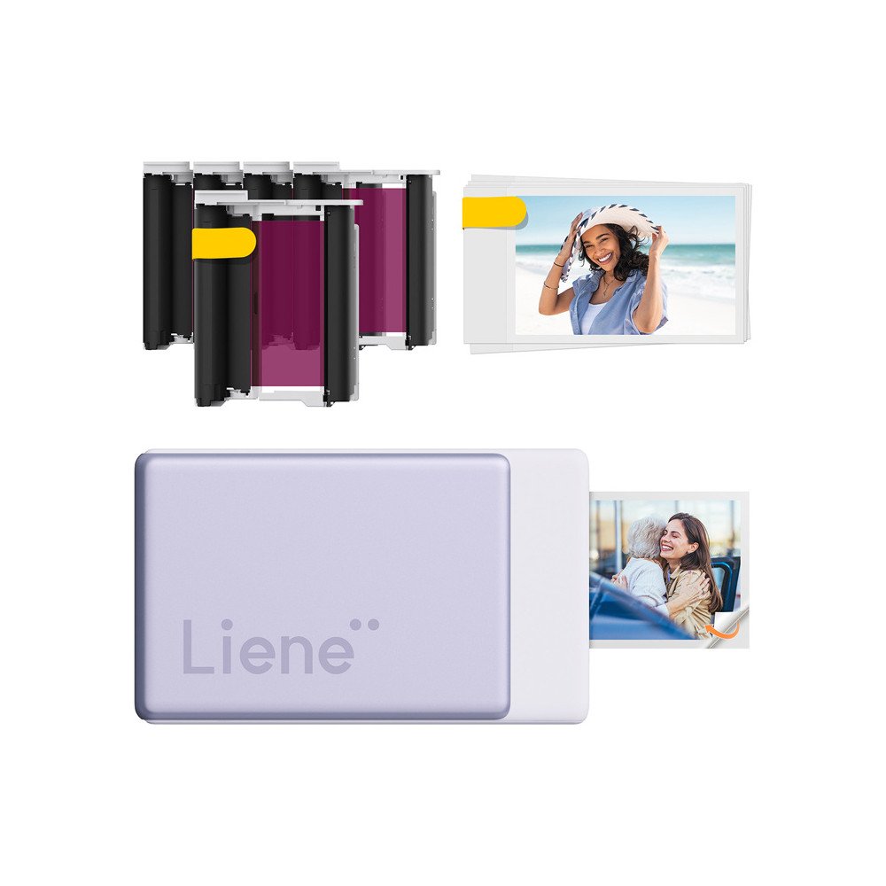 Liene Pearl N200 Pro 2x3" kannettava valokuvatulostinsarja (violetti)