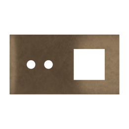 Magnetic plate 2-fold for 2-rocker push button + (45x45 mm window) Proxima series Metal Bronze Corked