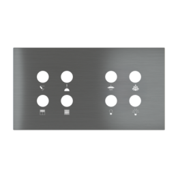 Magnetic plate 2-fold for 4-rocker push buttons Proxima series Metal Quantum Carbon + customization