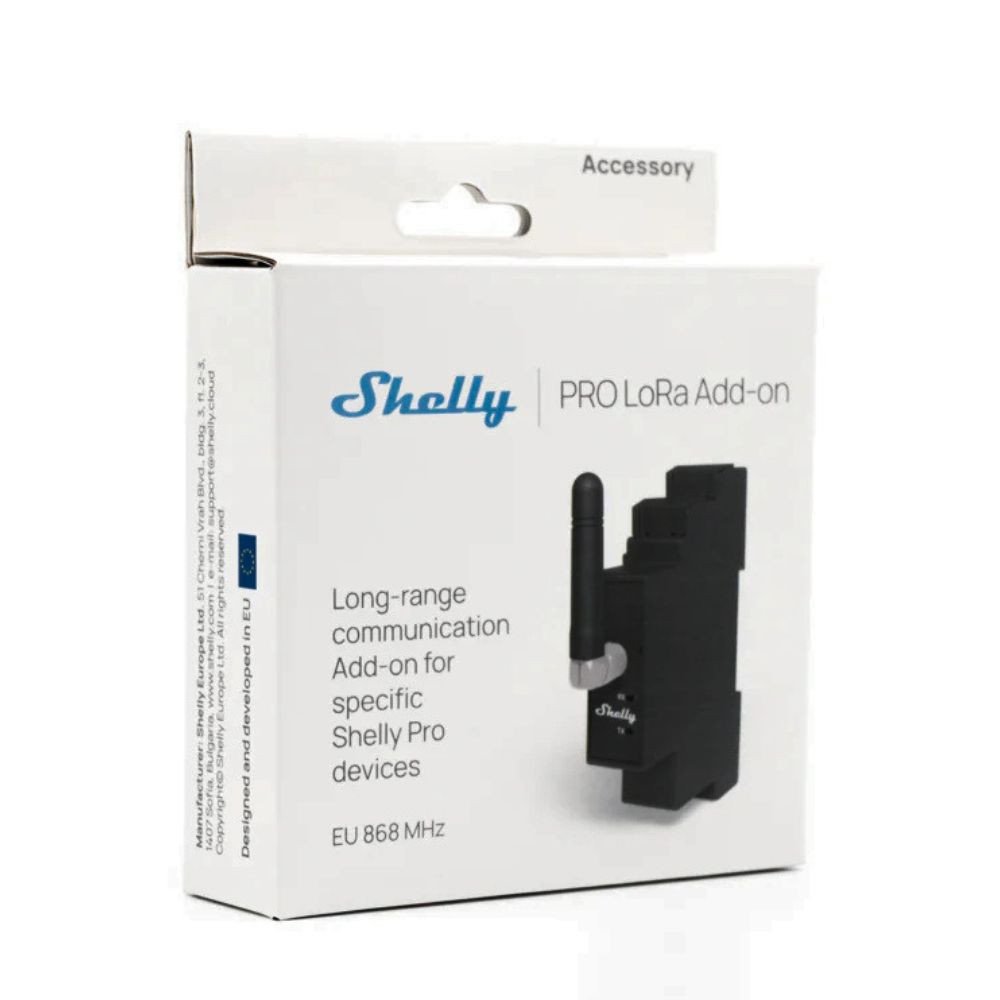Shelly Pro LoRa Add-on pitkan kantaman viestintalaajennusmoduuli Shelly PRO -laitteille