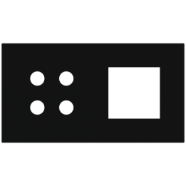 Magnetic plate 2-fold for 4-rocker push button + (45x45 mm window) Proxima series Metal Insense Black