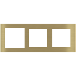 Rectangular Plate Deep (FF/71/20Venti) (87x229) 3 windows (60x60)+(55x55)+(55x55) Metal Brass