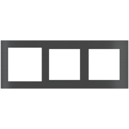 Rectangular Plate Deep (FF/71/20Venti) (87x229) 3 windows (60x60)+(55x55)+(55x55) Metal Carbon