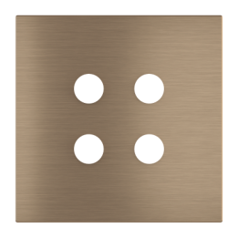 Square magnetic plate for a 4-rocker push button Proxima series Metal Dark Chocolate