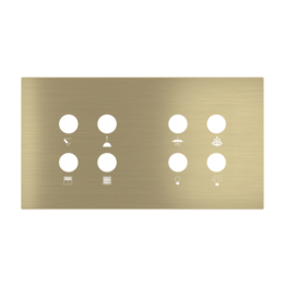 Magnetic plate 2-fold for 4-rocker push buttons Proxima series Metal Brass + customization