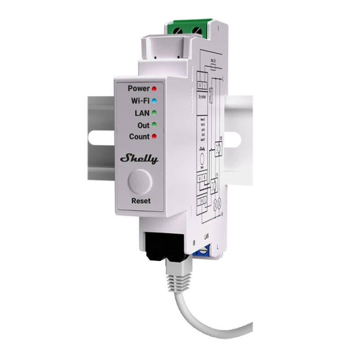 Shelly PRO EM - 50A nākamās paaudzes profesionālais 1 fāzes, 2 x 50A enerģijas skaitītājs ar kontaktora vadību - Sonoff, SmartWi