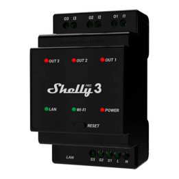 Shelly PRO 3 WiFi + 3-клавишный интеллектуальный релейный коммутатор Ethernet с поддержкой DIN-рейки - Sonoff, SmartWise, Shelly