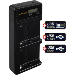 Зарядное устройство Foto Dual LCD Sony F550/F750/F970 - USB