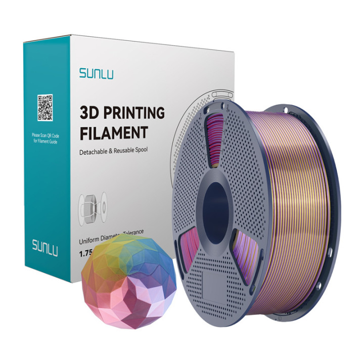 Sunlu PLA+ Silk FC BPRG Forth-Color Filament (Blue-Purple-Red-Gold)