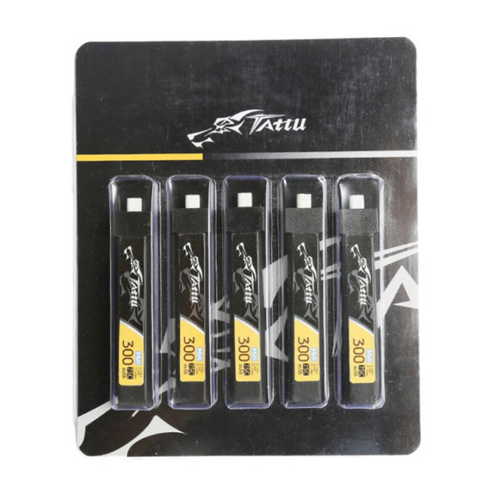 Аккумулятор Tattu LiPo, 300mAh, 3.8V, 75C, 1S1P HV BT2.0 (5 шт.)