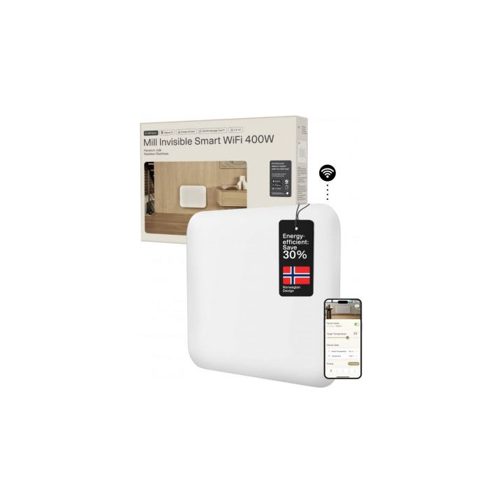 Viedais konvektorit Wifi, 400W, 4-6 m², IPX4, balts